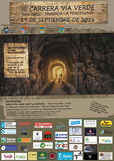 Cartel de III Carreira Vía Verde Ferrocarril 2026