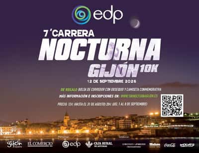 Cartel de 7ª Carrera EDP Nocturna Gijón 2026